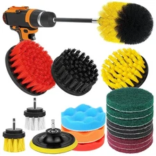 Drill Brush Attachments 20 PCS Scrub Pads & Sponge Power Scrubber Brush with ...