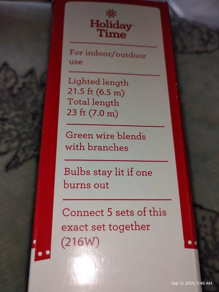 CHRISTMAS,WEDDING,GARDEN.Holiday Time 100 Multi Color Mini Lights.21.5 FT - Image 4 of 4