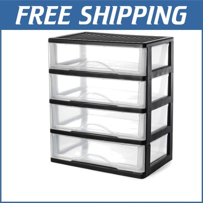 Medium 4 Drawer Stackable Desktop Organizer for Efficient Home and Office