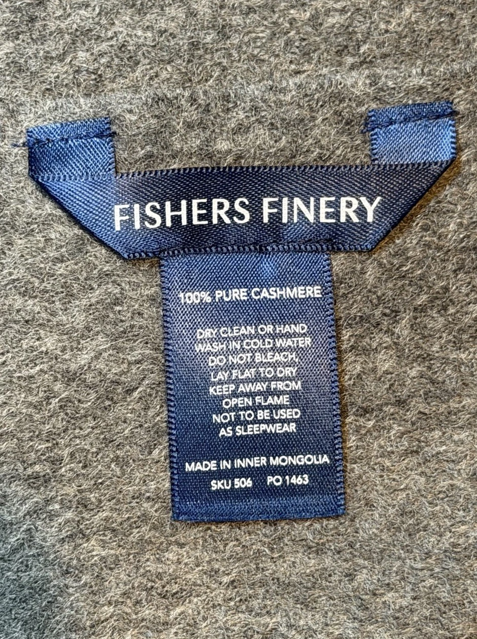 Fishers Finery Unisex 100% Pure Cashmere Soft Winter Scarf Solid Gray Fringe
