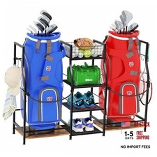 Jsskeeim Golf Bag Storage Organizer for Garage Organization, Golf Bag 2 Bags
