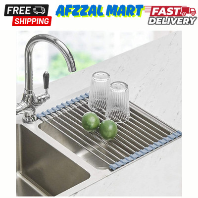 Roll Up Dish Drying Rack Over The Sink Dish Drainer for Kitchen Counter