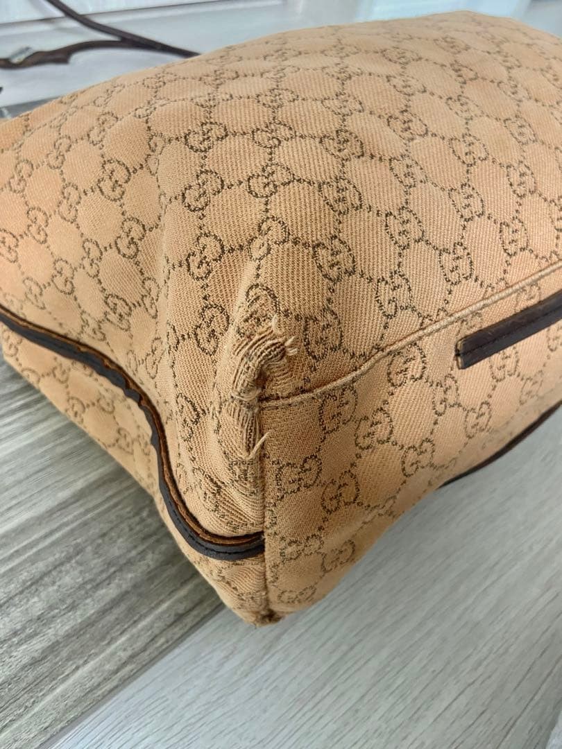 Angelic GUCCI Tote Bag GG Pattern Canvas Leather Shoulder Bag Large C-251215-13 thumbnail 14