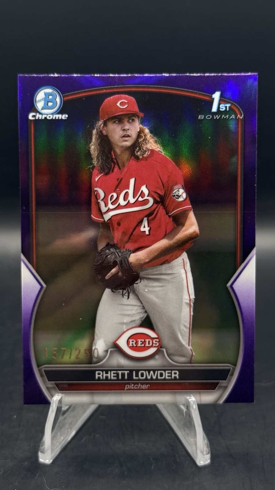 2023 Bowman Chrome Rhett Lowder 1st Purple Refractor /250