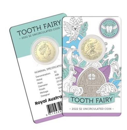 2022 $2 Tooth Fairy Uncirculated Coin in Card