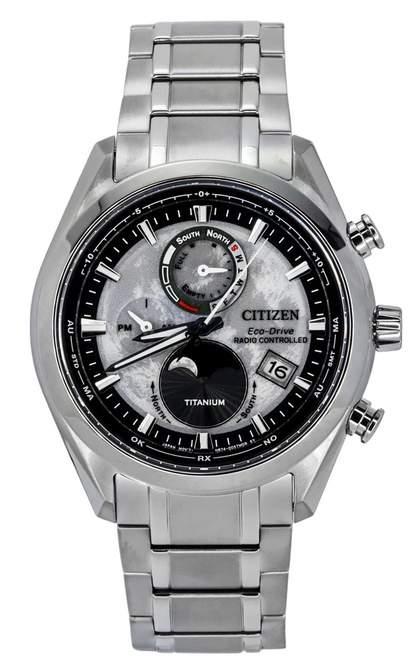 Citizen Eco-Drive Tsuki-yomi Super Grey Dial Sports 100M BY1010-81H Men's Watch