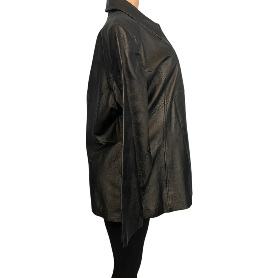 Jacqueline Ferrar Womens Vintage Black Shirt Collar Jacket Size XL  - Image 4 of 4