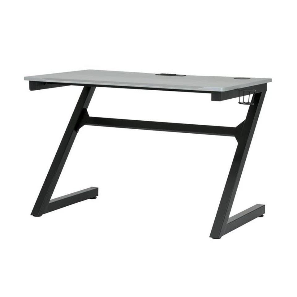 Escritorio de computadora de madera SD Gaming Zone 52" con taza y soporte para auriculares en negro Foto 3 de 4