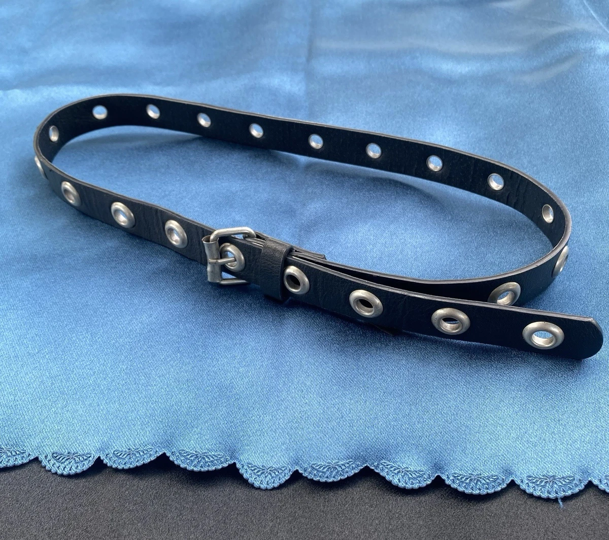 Dylanlex Black and Tan Lauper Decorative Women\'s Belt with Rivet Detail Western Leather Belt - Black Engraved Floral with Premium  main image 3