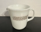 Vintage Pyrex / Corelle Creamer Woodland Brown White Milk Glass Floral