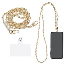 Phone Lanyard, 47 Inch Crossbody Cellphone Chain Strap with Tether Tab, White