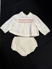 LOT Vintage Baby Dresses 12 month - 4 outfits total - 1980s Petit Jouet Carters