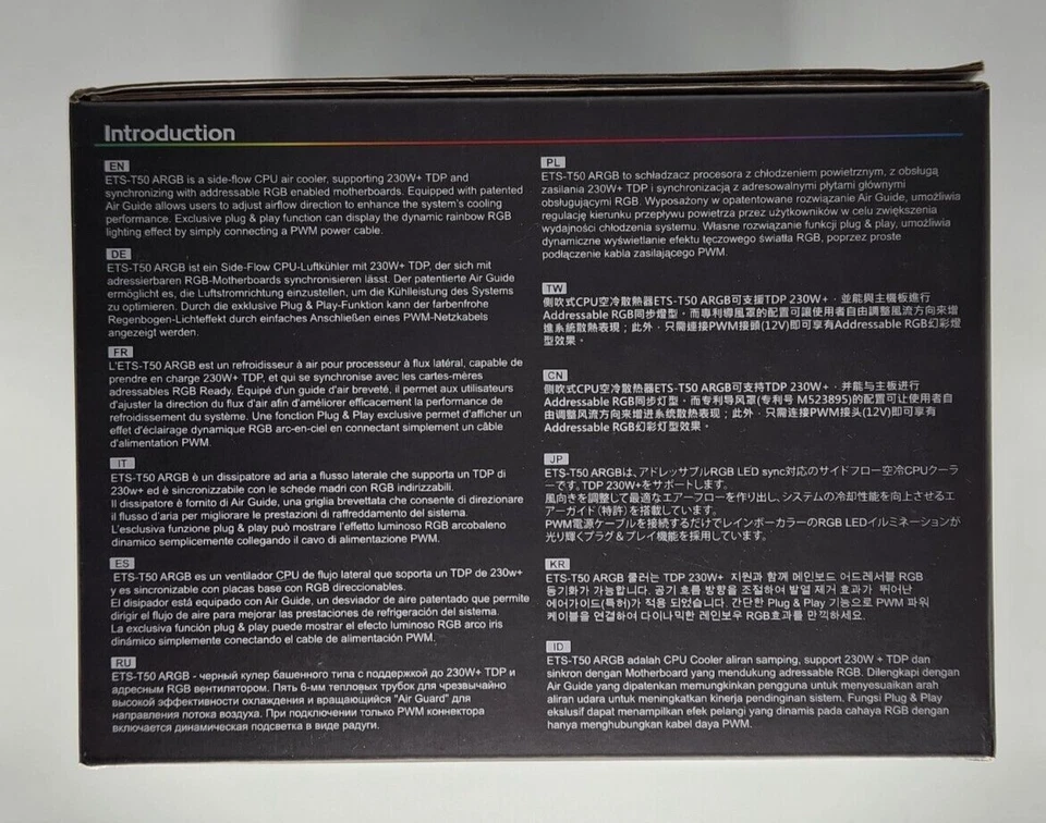 ETS-T50 Axe Addressable RGB CPU Air Cooler 230W+ TDP for Intel/AMD WHITE VER. - Image 2 of 4