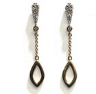 New 10k yellow gold .18ct SI1 H diamond dangle earrings 1.8g butterfly backs — photo 2