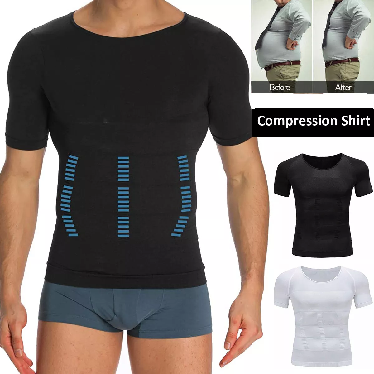 Shaper Men s Body Toning Shirt Ultra Durable Vest Compression Underwear Tank Top