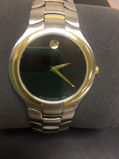 Movado Portico Yellow Gold Tone Stainless Steel Mens Watch 0604573