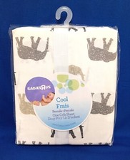 Babies R Us Cool PERCALE Fitted Crib Sheet ELEPHANTS Fits 28 x 52 Mattress