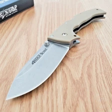 Cold Steel 4 Max Scout Folding Knife 4" AUS-10A Steel Blade Tan Griv-Ex Handle