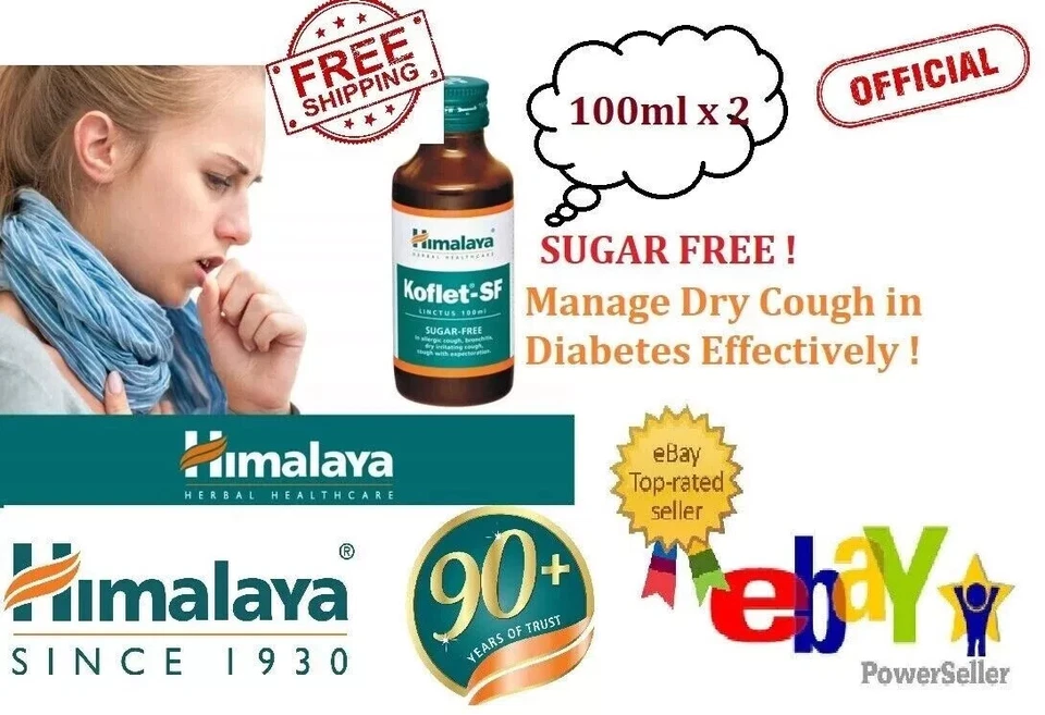 2 X Himalaya Koflet-SF Linctus | Manages Bronchitis & DRY Cough 100ML FREE SHIP - Изображение 2 из 4