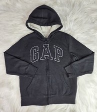 Gap Hoodie Youth Medium 8 Full Zip Sherpa Lining Hooded Sweatshirt Jacket