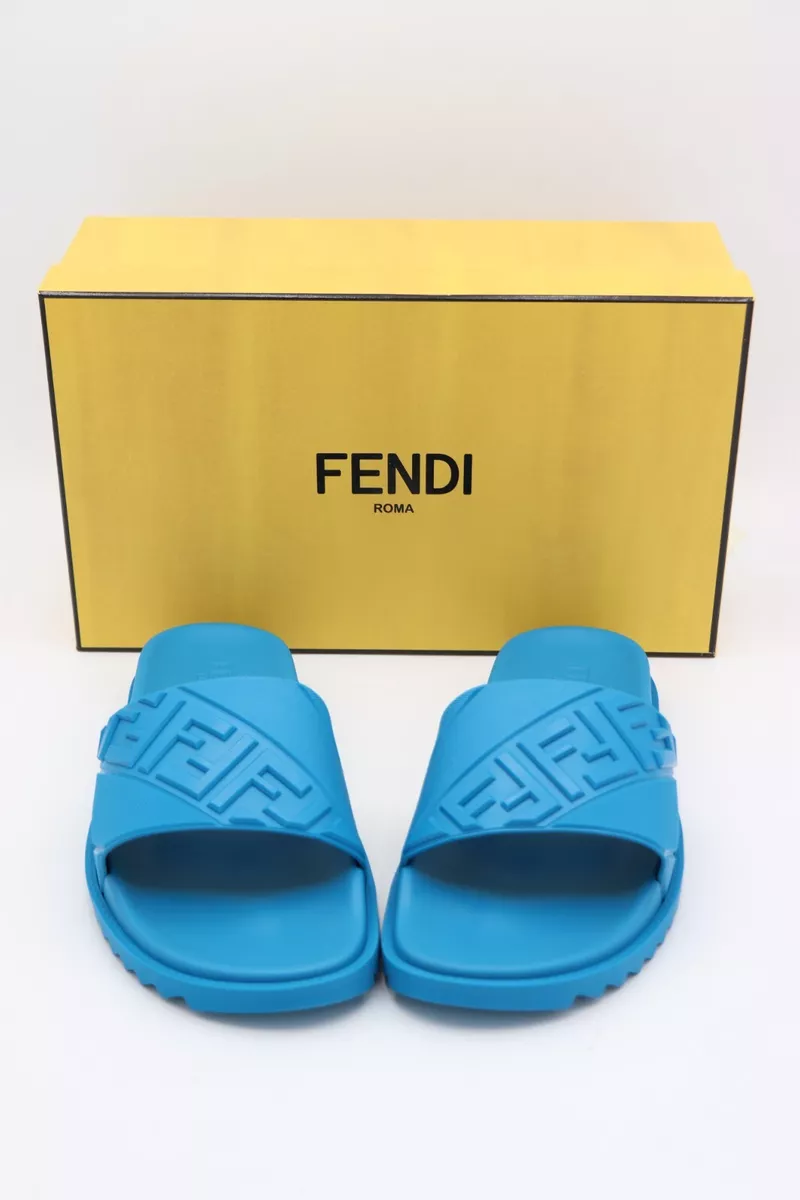 Fendi blue slides sale