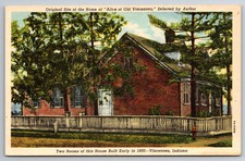 Vincennes, IN, House Built iin Early 1800s, Vintage Postcard
