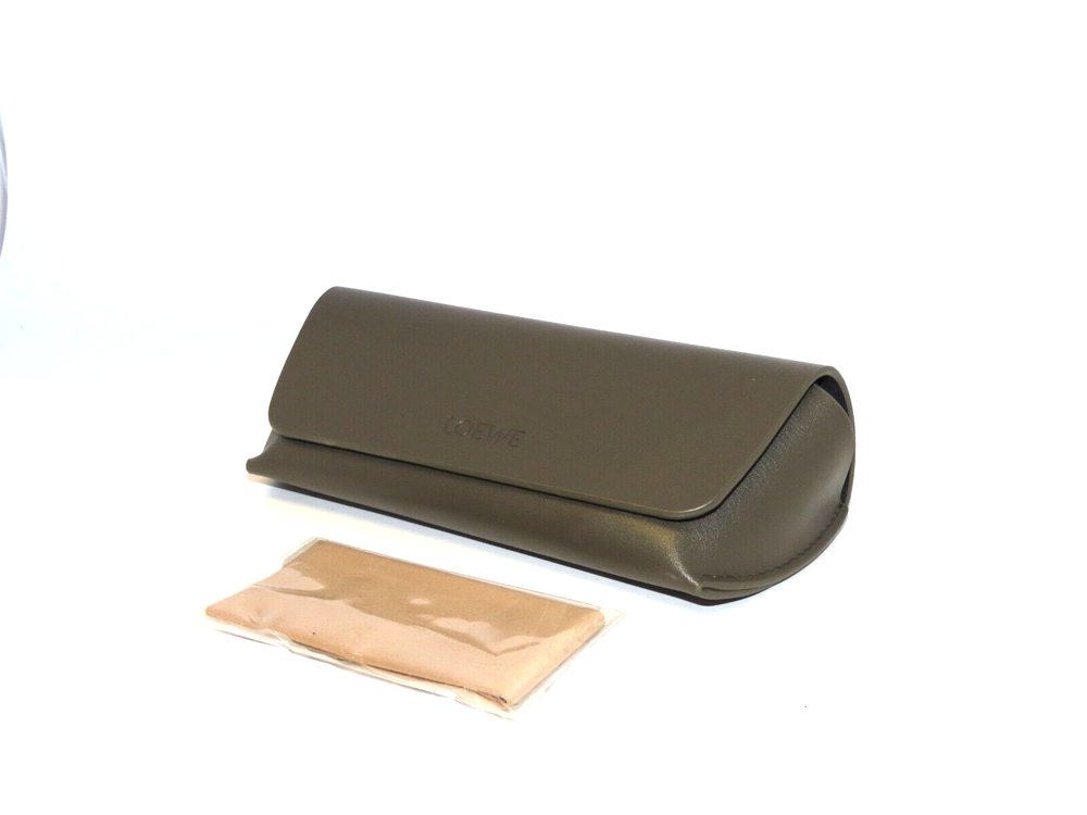 Loewe  Green Leather Sunglasses Eyeglasses Flip top case with cloth set eyewear