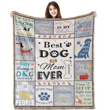 Dog Mom for Women, Dog Owners Gifts Mothers Day Mom Blanket 60" X 50"