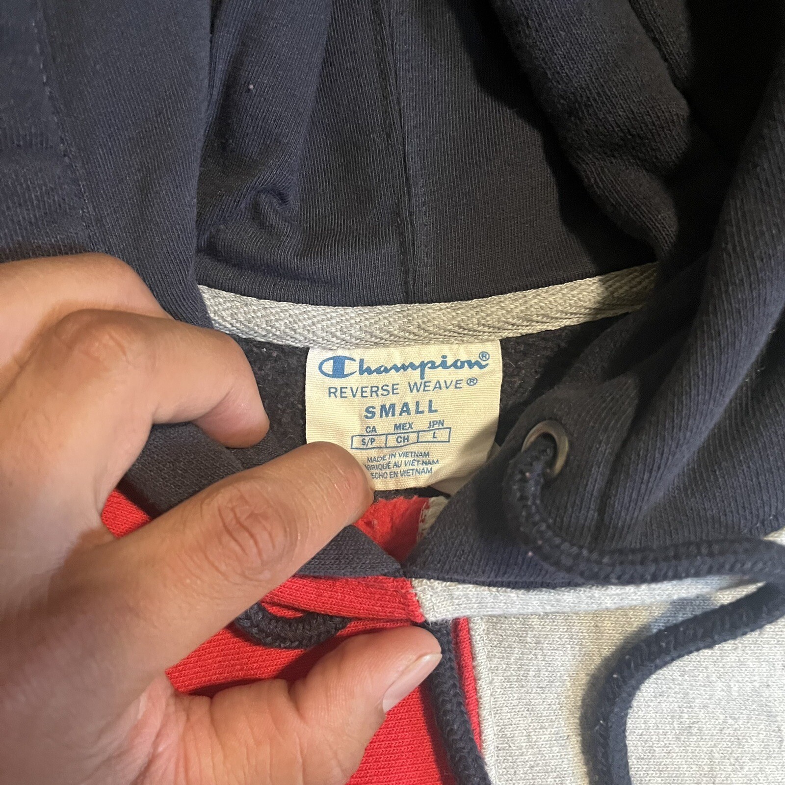 Champion Reverse Weave Geometric Pattern Sz S Hea… - image 3