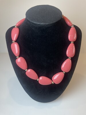 Vintage Large Coral Pink Necklace 