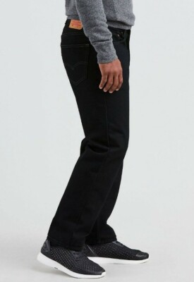 NWT LEVIS MENS 550 RELAXED BLACK DENIM JEANS SIZE 33 X 34. 100