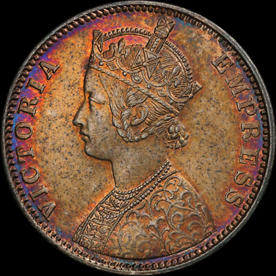 MS63 英領インド ルピー銀貨 1901B PCGS india rupee PCGS MS63 1901-B British India Queen Victoria Silver Rupee