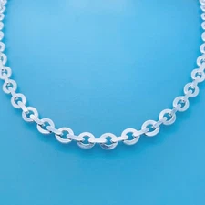 Genuine Hallmarked 925 Sterling Silver 6mm Wide Hammered Belcher Trace Chain