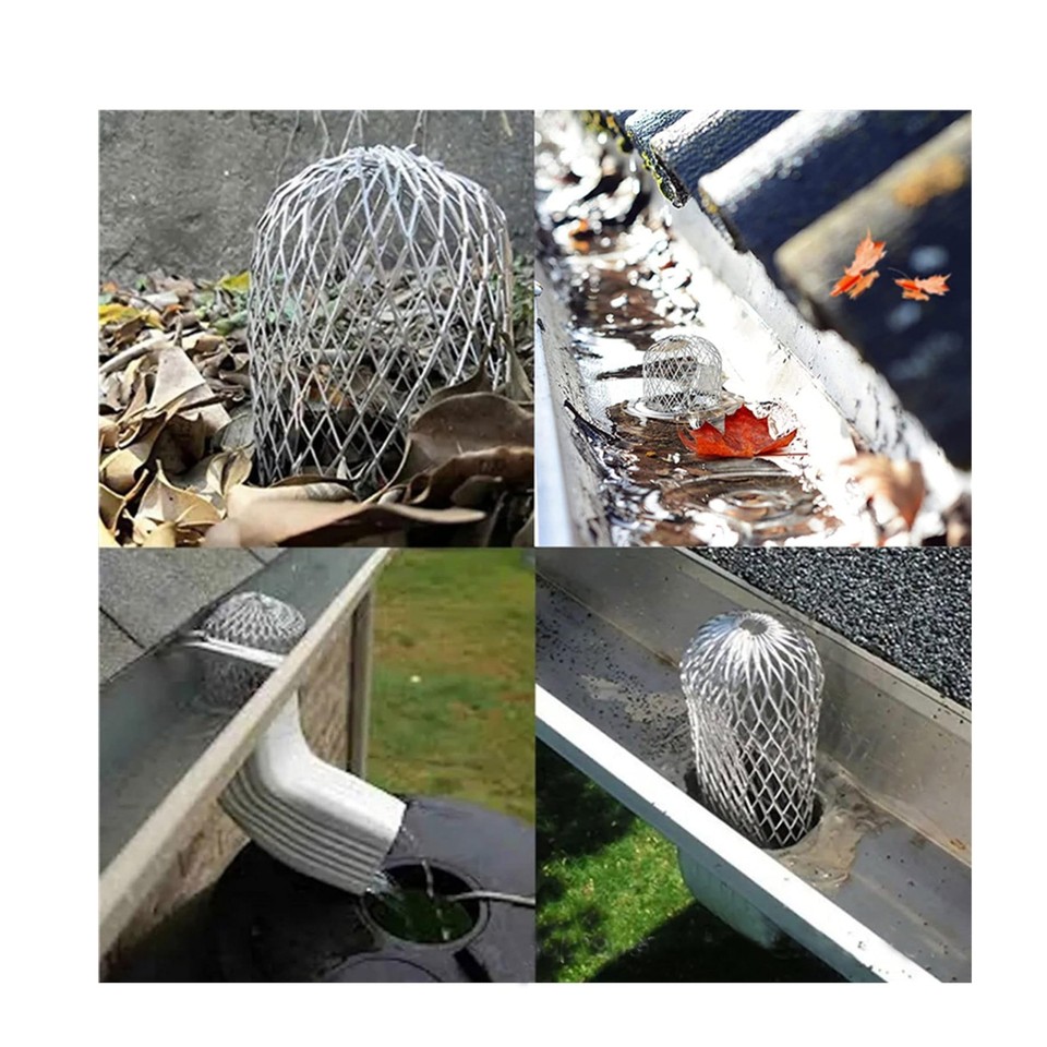 6 Pack Downspouts Gutter Guard Aluminum Filter Strainer, Gutter