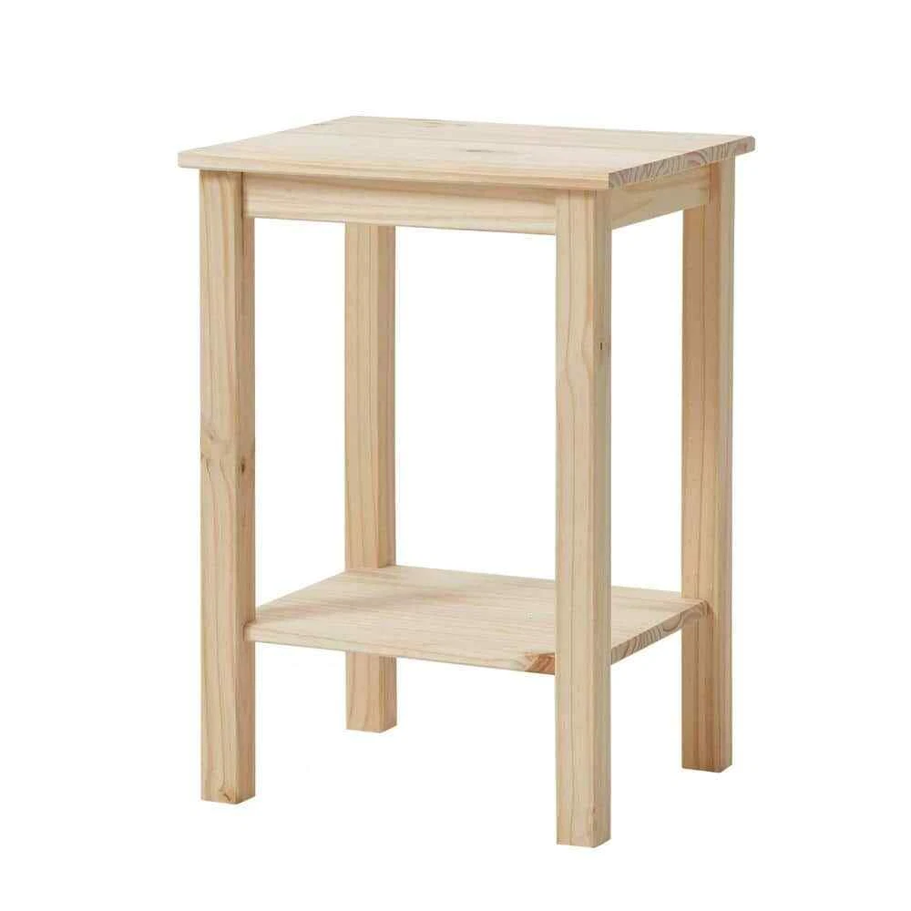 Unfinished pine clearance end table