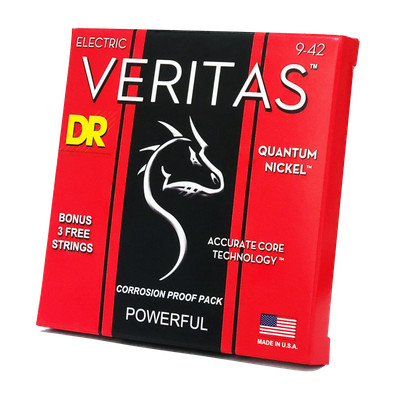 DR Strings Veritas Coated Core Technology Electric Guitar Strings: Light 9-42