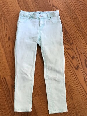 Cherokee Girls Light Green Super Skinny Adjustable Waist Capri Crop Pants  Sz 12