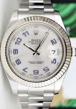 ROLEX - 18kt White Gold & SS DateJust II Silver Arabic Dial 116334 - SANT BLANC 6