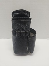 Black Leather Zipper Pouch Golf Balls Bag  Tee Holder Carry Case Small 