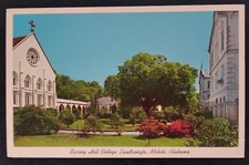 Alabama Postcard Mid 1900s Original RARE Spring Hill College Chapel Garden
