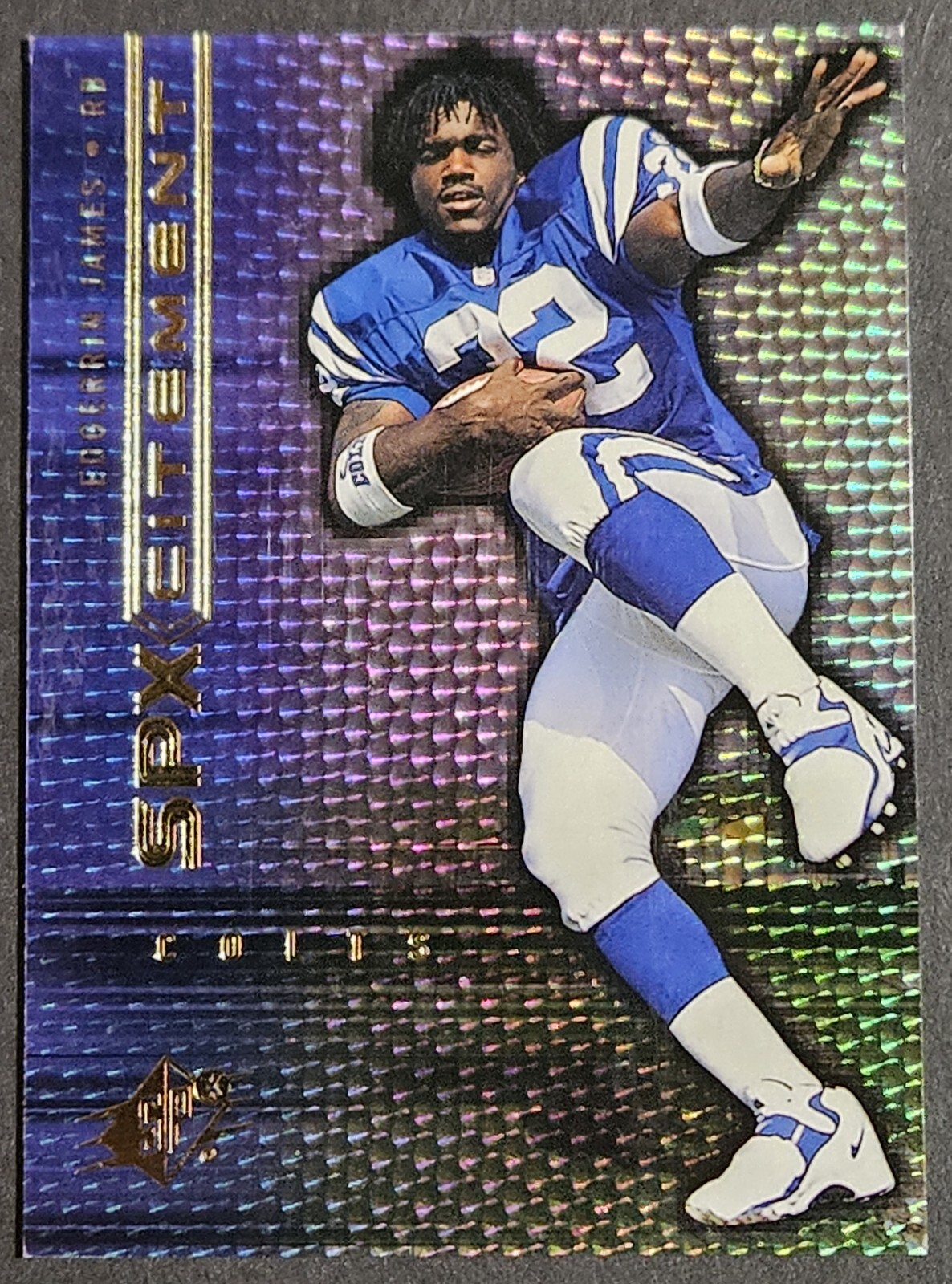 1999 Upper Deck SPX Edgerrin James Rookie SPXCitement #S2 RC ‘99 ROY Colts HOF