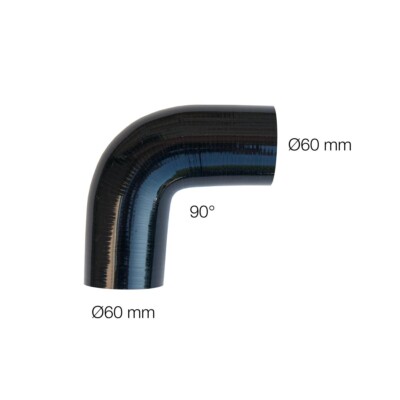 Tuyau Silicone 135° Noir 16 Mm ID - 120 Mm Longueur - Épaisseur 5 Mm - Résistant Haute Température Jusqu'à 300°C