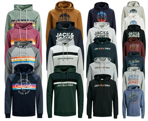 Nueva sudadera con capucha para hombre sudadera Jack Jones impresión del  logotipo Parte superior Suéter Jersey de manga larga | eBay