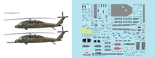 ITALERI 1:48 KIT ELICOTTERO UH-60 / MH-60 BLACK HAWK NIGHT RAID ART 2706 - Foto 2 di 2