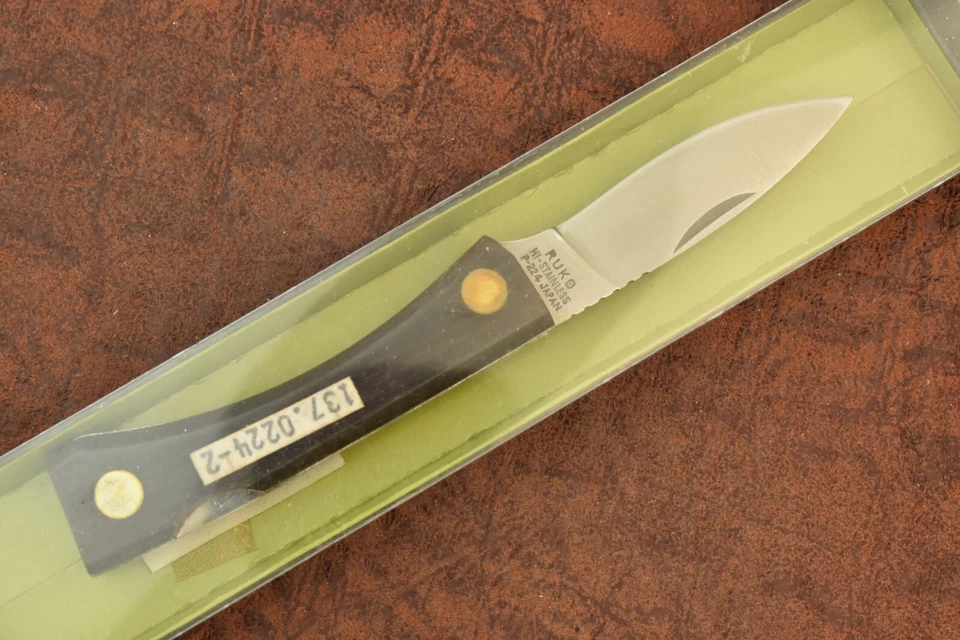 CUCHILLO RUKO HI-STAINLESS MADERA LISA BLOQUEO JAPÓN NUEVO EN CAJA ORIGINAL Foto 3 de 4