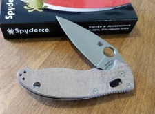 SPYDERCO New 101MPCW2 Brown Micarta Manix 2 Plain CruWear Blade Knife/Knives
