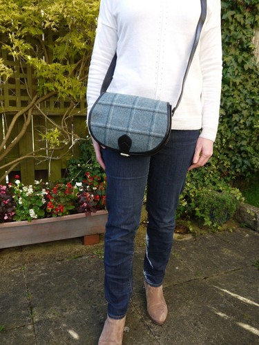 Bolso de Mano de Cuero y Tweed Negro Bolso Cruzado - Imagen 6 de 6