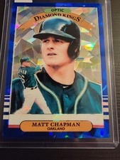 2019 Donruss Optic Matt Chapman Diamond Kings Blue Cracked Ice/Atomic # /7