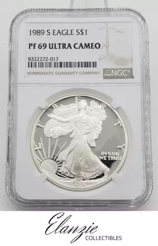 1989-S Proof American Silver Eagle NGC PF69
