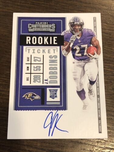 :🔥 JK DOBBINS RC 🔥 2020 CONTENDERS ROOKIE TICKET AUTO 🔥.. _^